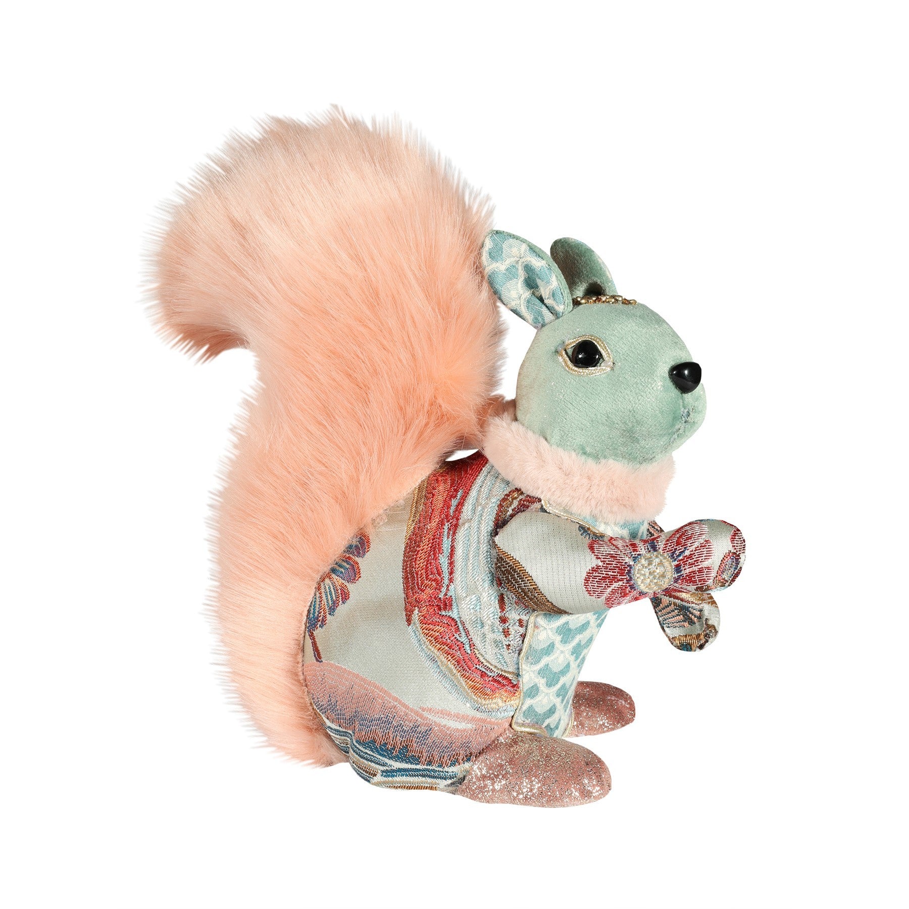 View Sage Green Pink Embroidered Squirrel 225cm information