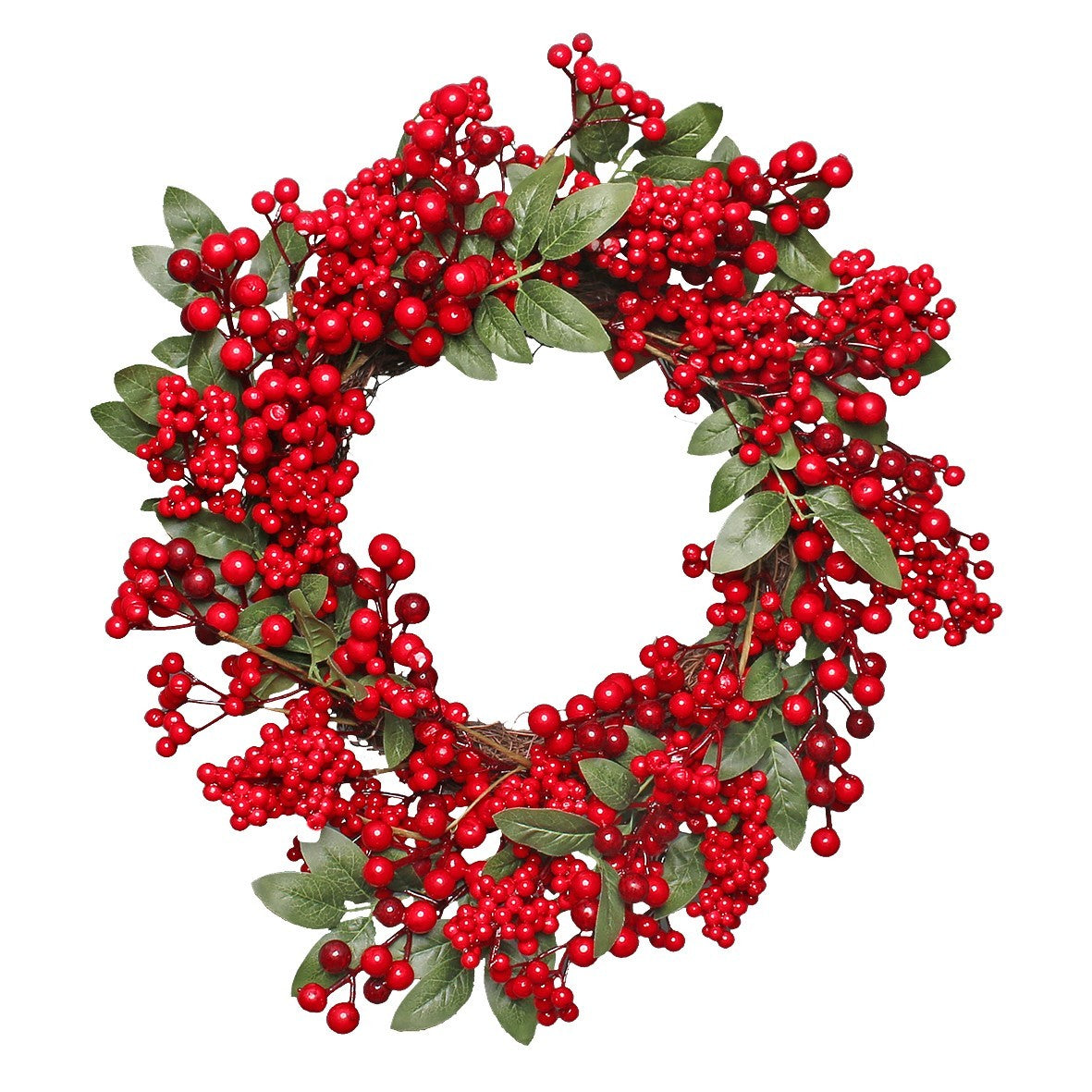 View Red Berry and Leaves Wreath information
