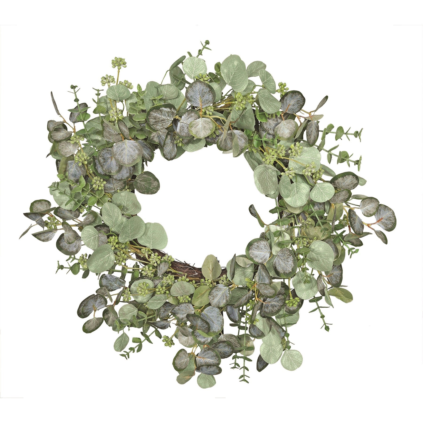 View Eucalyptus and White berry Wreath information