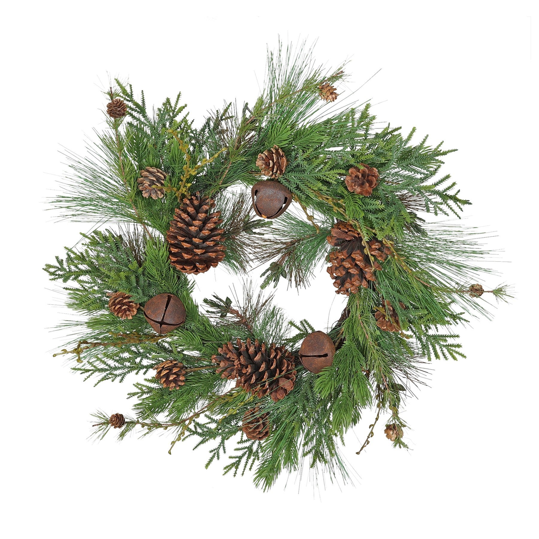 View Pine Leaves Cone and Bell Wreath information