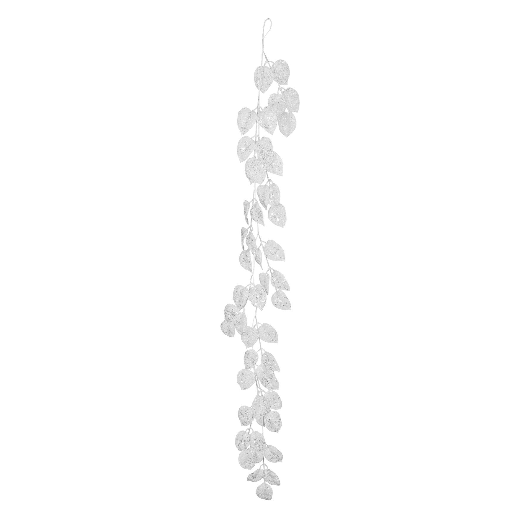 View White Glitter Leaf Garland 150cm information