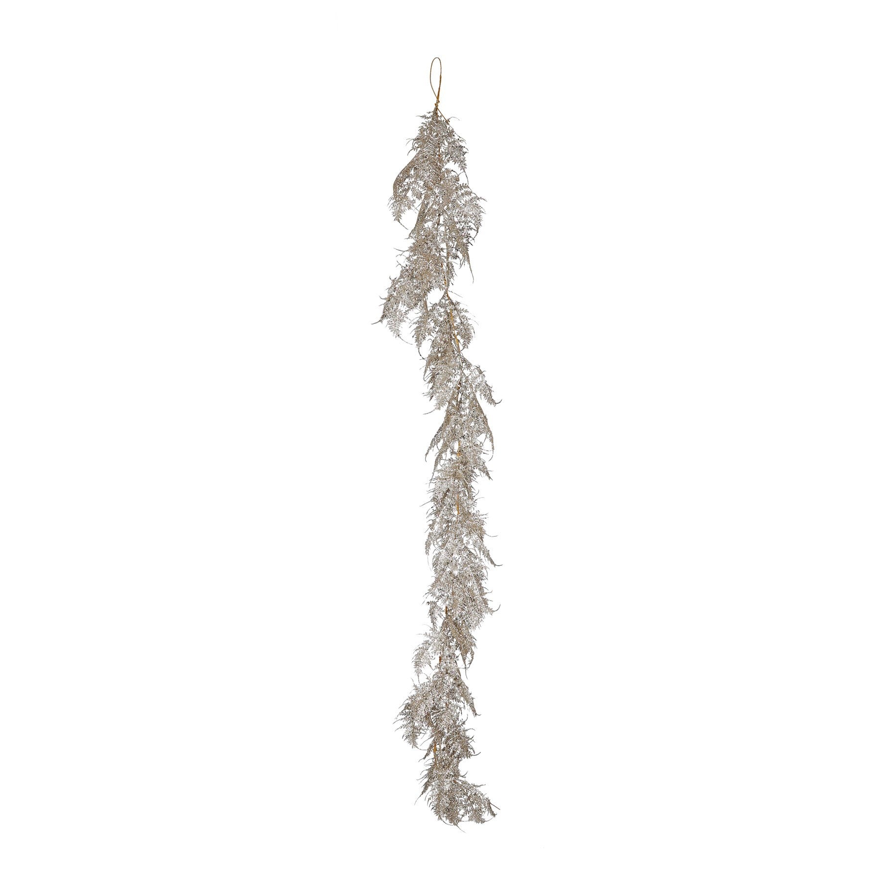 View Glitter Asparagus Fern Leaf Garland Champagne 180cm information