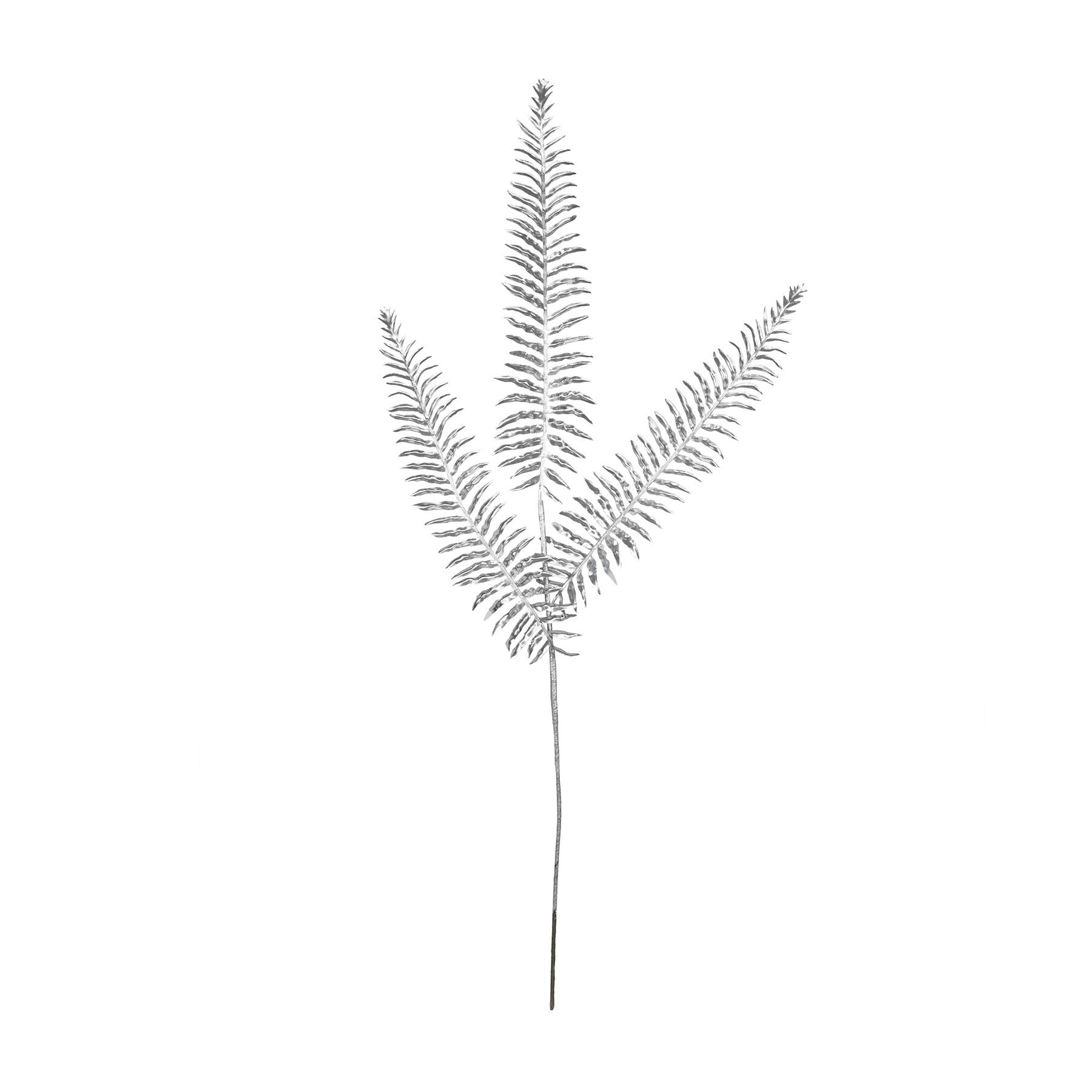 View Silver Metallic Fern Stem Spray x3 Leaves information