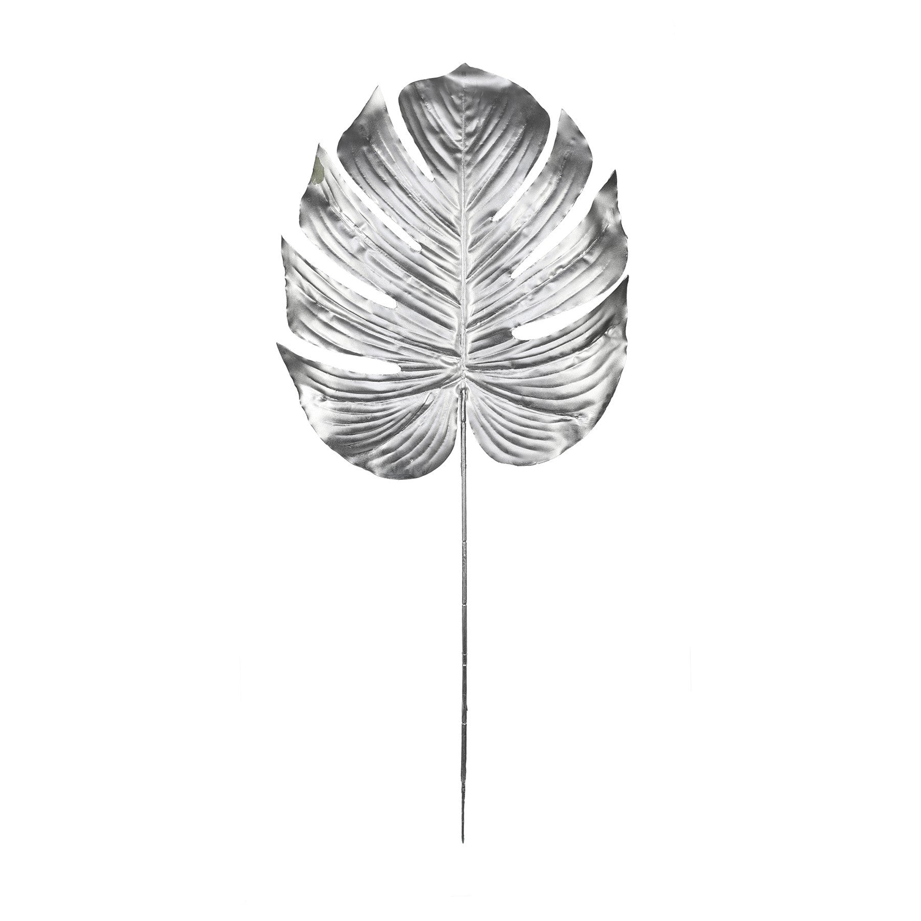 View Silver Metallic Monstera leaf Large information