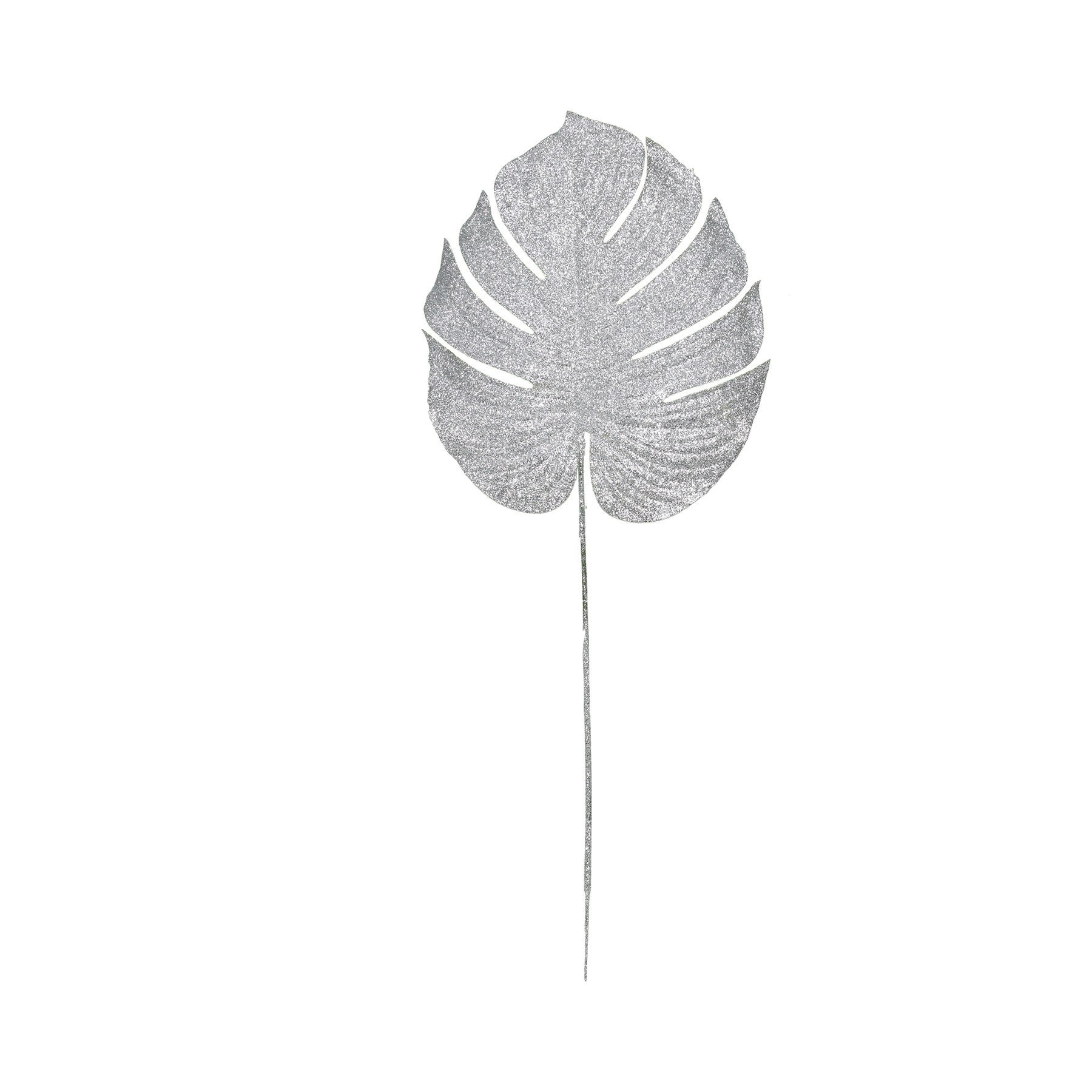 View Silver Glitter Monstera Leaf Medium information