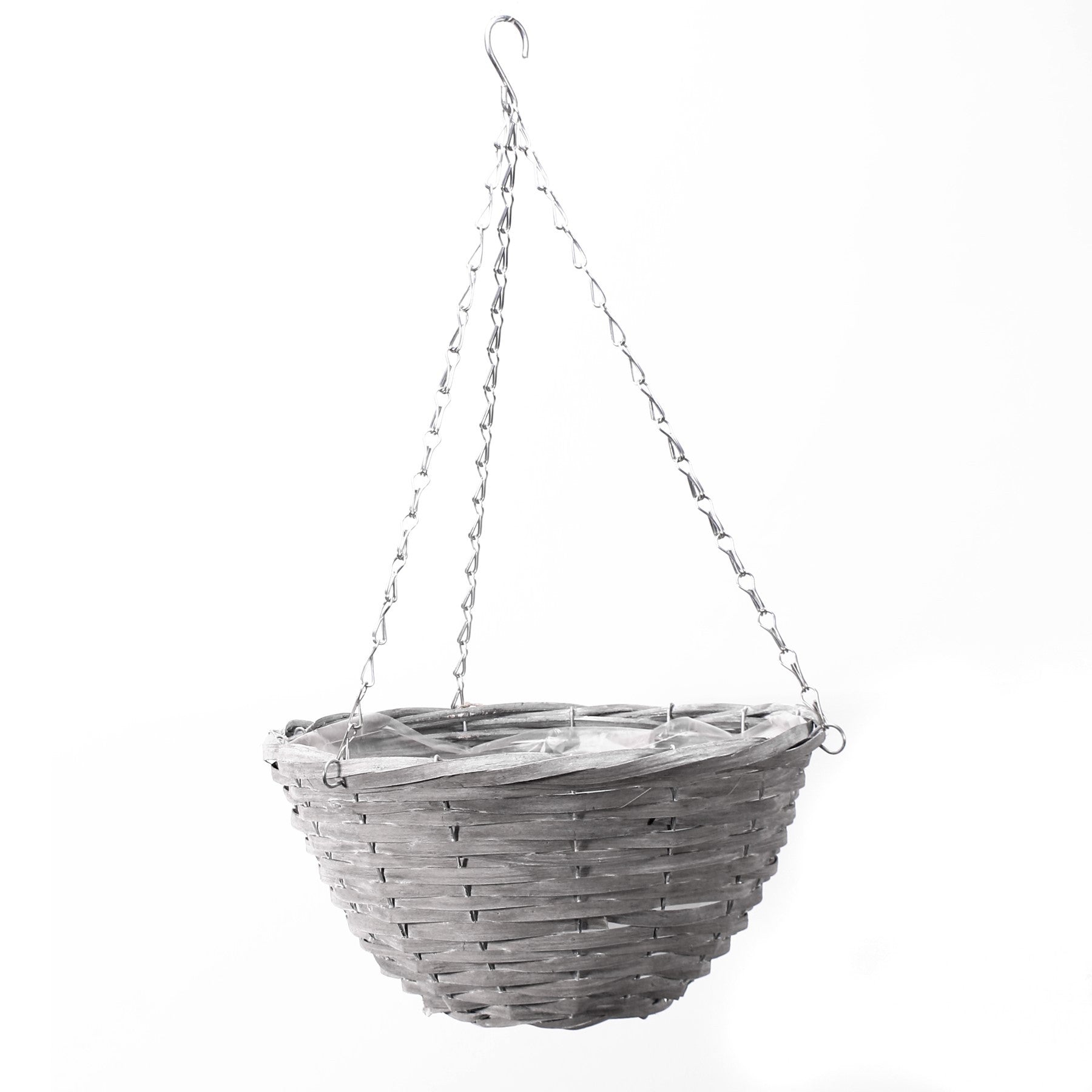 View Grey Wash Round Woodhouse Hanging Basket information