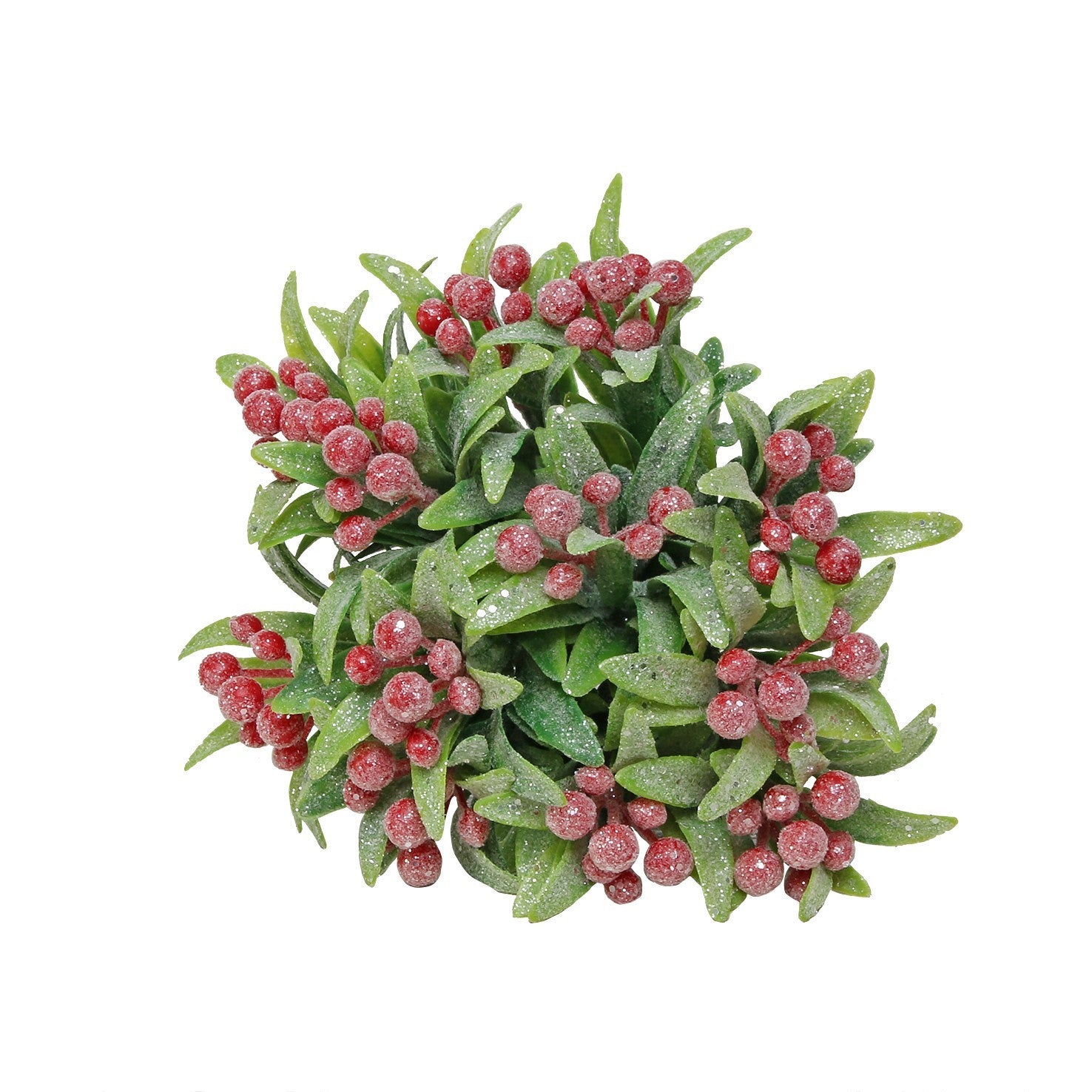 View Frosted Red Berry Bunch with Green Leaves information