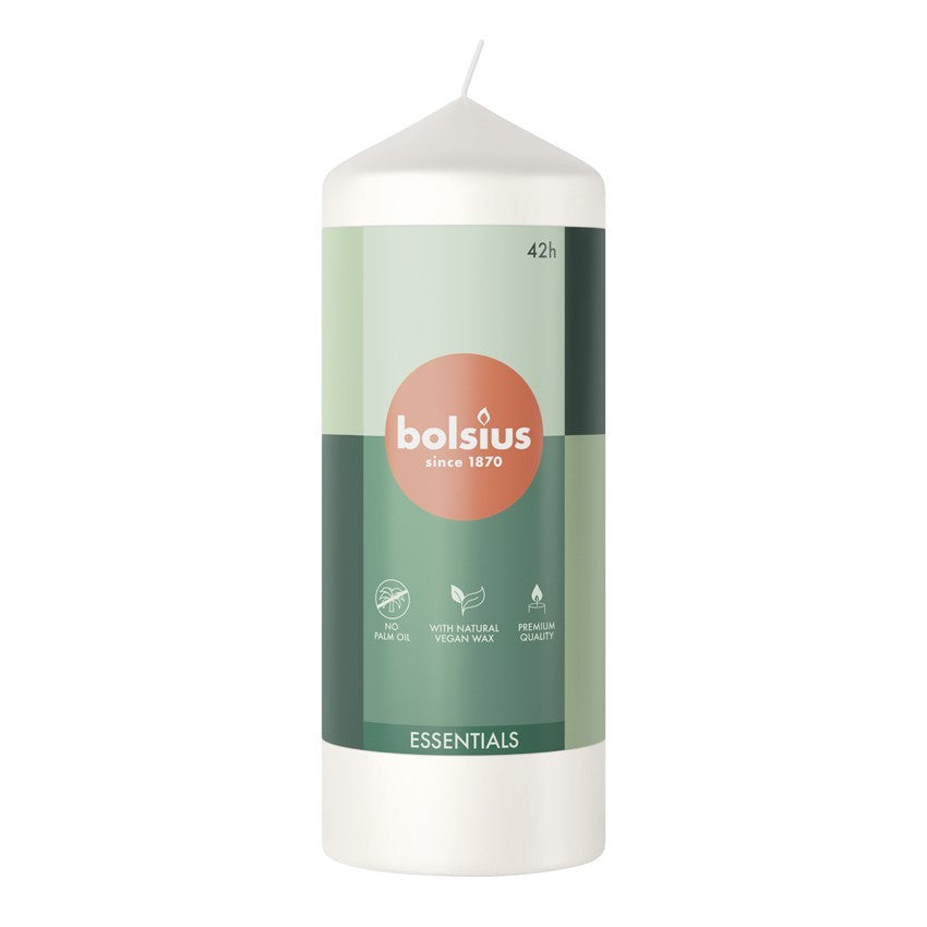 View Bolsius Cloudy White Essential Pillar Candle 150mm x 58mm information