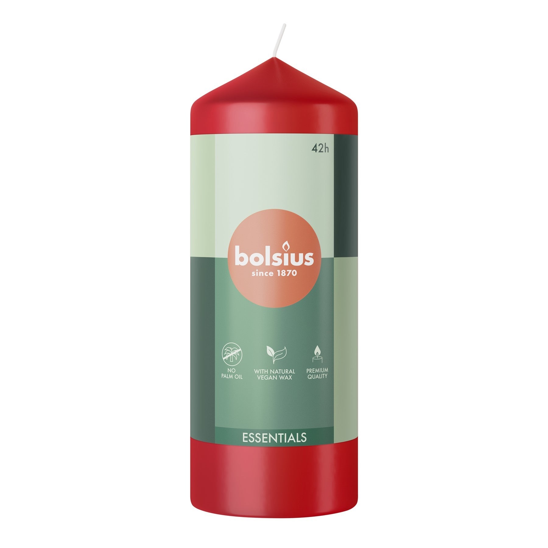 View Bolsius Delicate Red Essential Pillar Candle 150mm x 58mm information