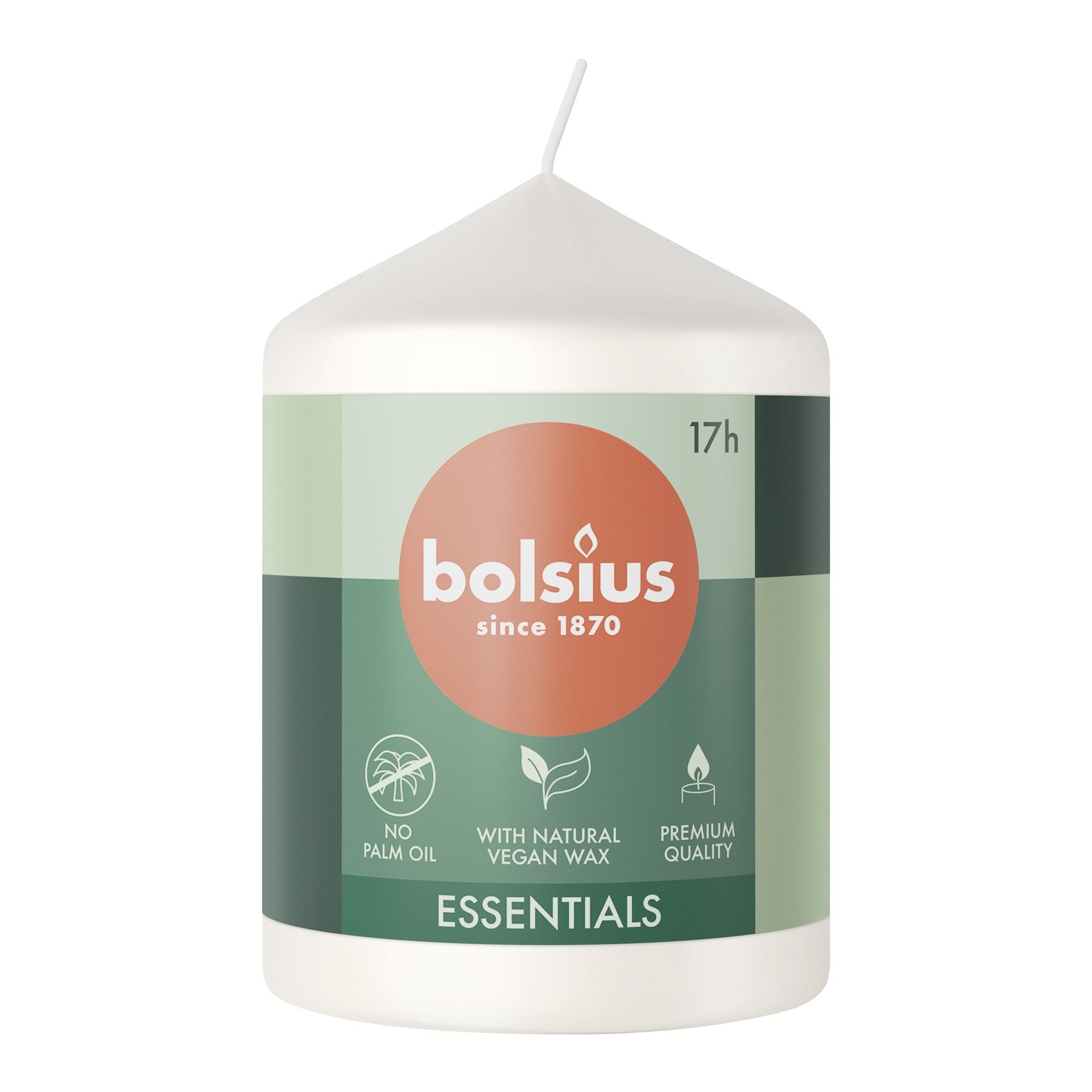 View Bolsius Cloudy White Essential Pillar Candle 80mm x 58mm information