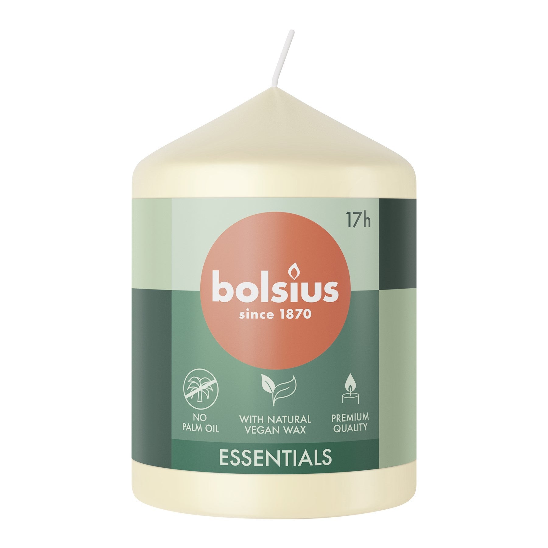 View Bolsius Soft Pearl Essential Pillar Candle 80mm x 58mm information