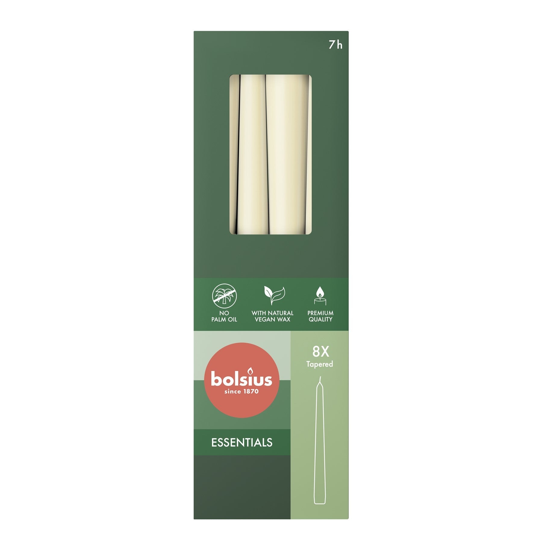 View Bolsius Soft Pearl Box of 8 Tapered Candles 245mm x 24mm information