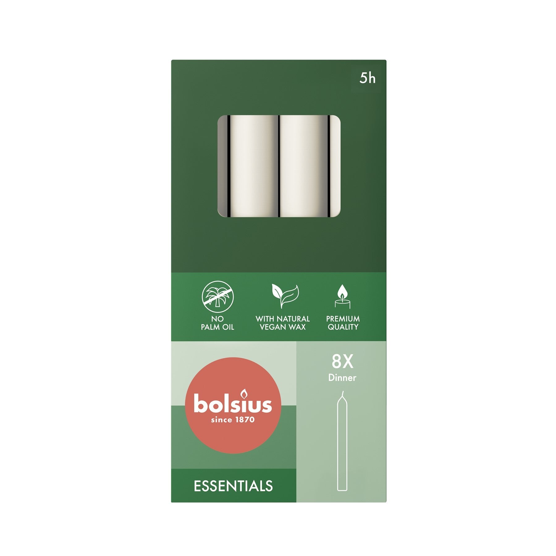 View Bolsius Cloudy White Box of 8 Dinner Candles 170mm x 20mm information