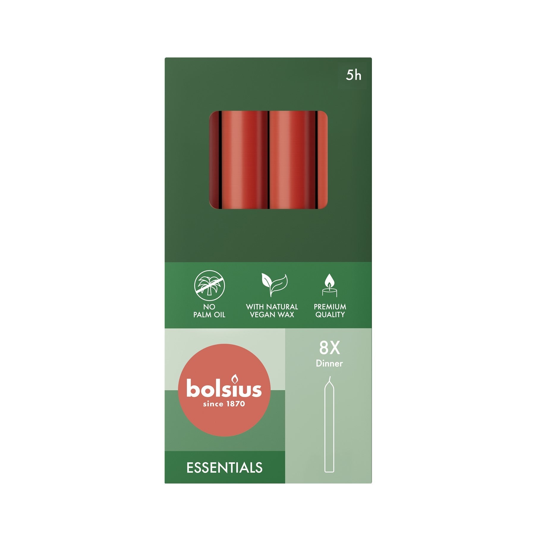 View Bolsius Delicate Red Box of 8 Dinner Candles 170mm x 20mm information