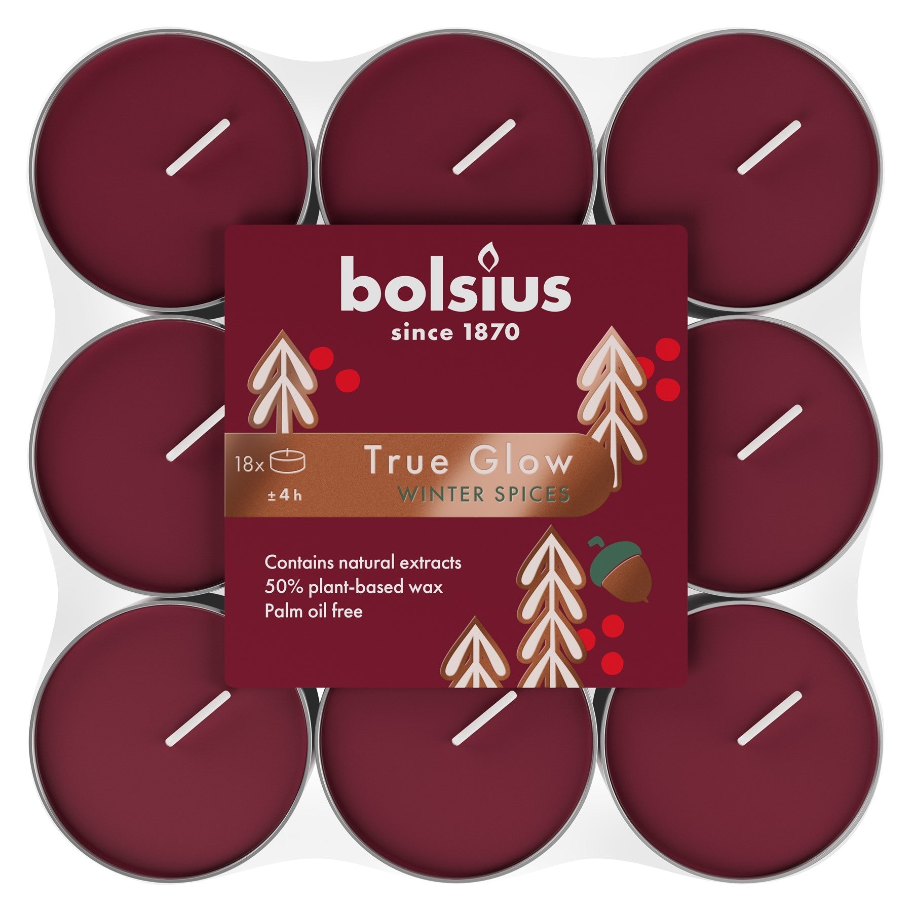 View Bolsius Christmas Fragranced Tealights Pack of 18 Winter Spices information