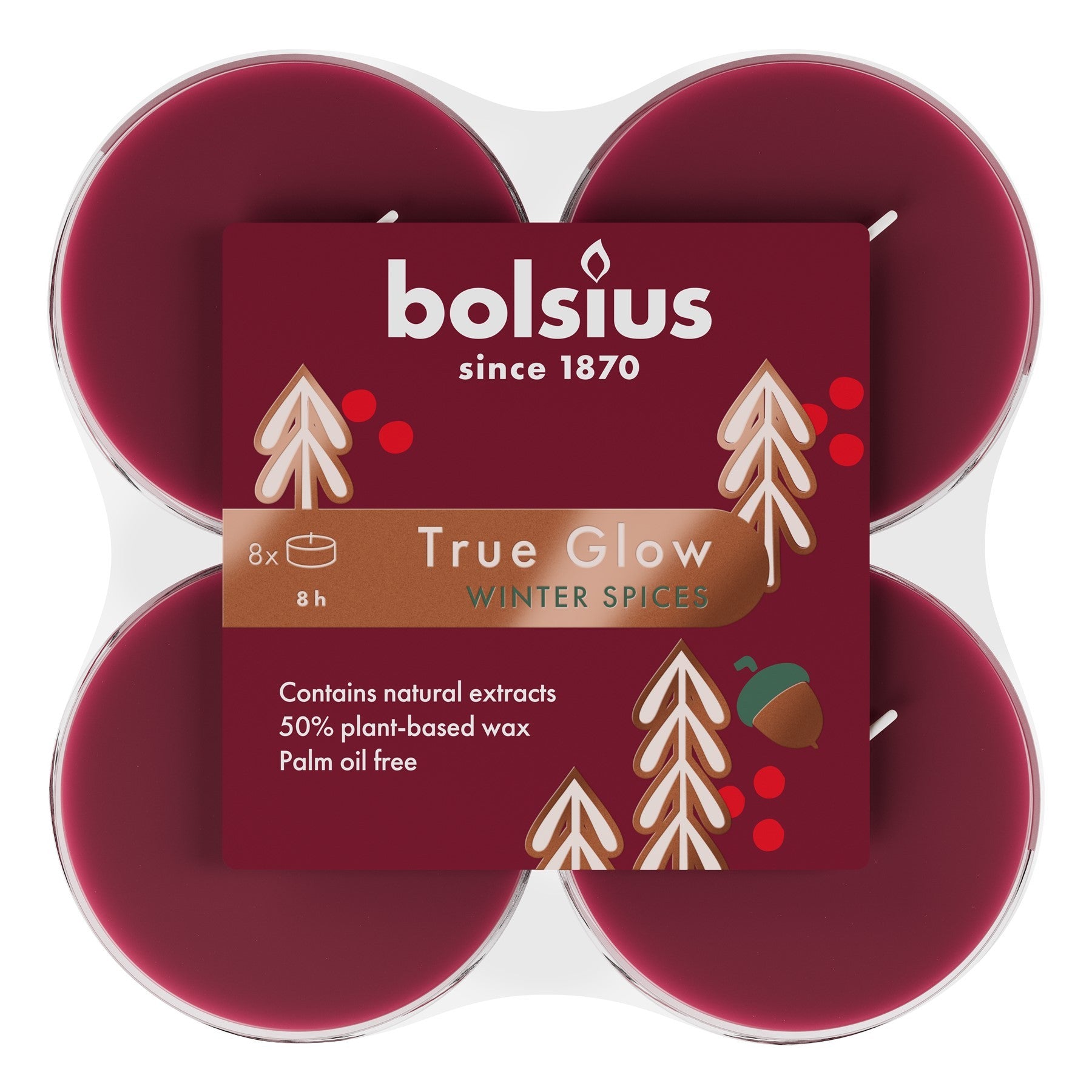 View Bolsius Christmas Fragranced Tealights Pack of 8 Winter Spices information