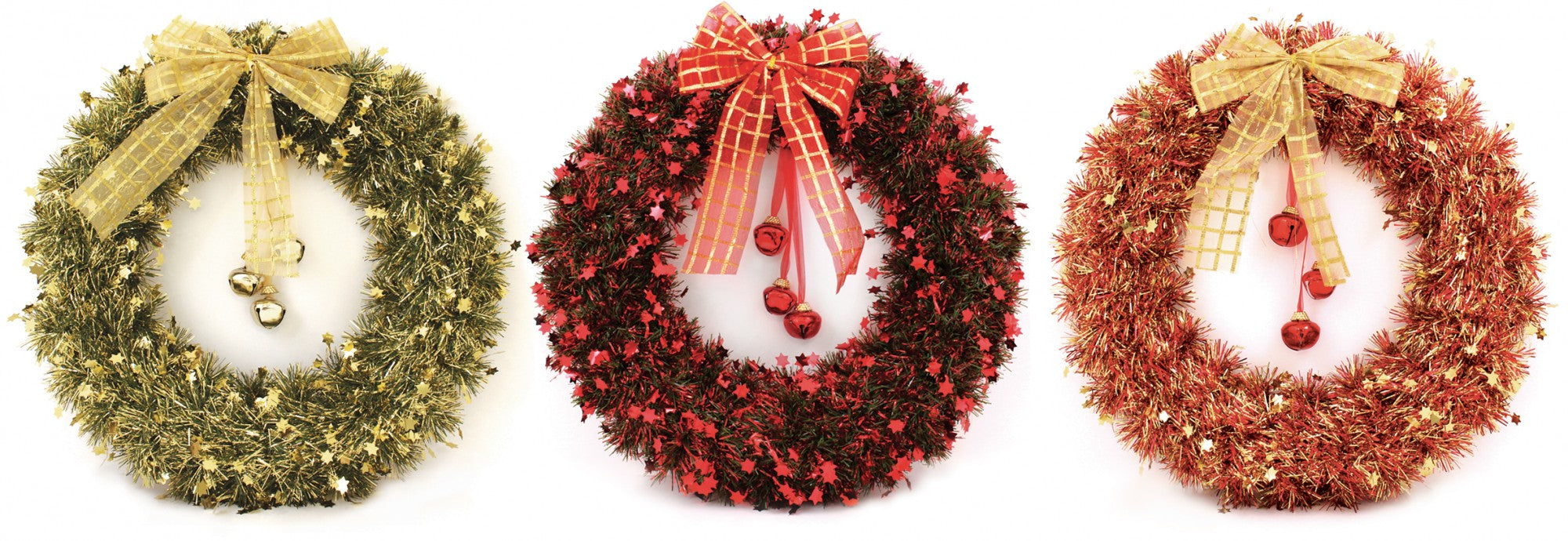 View Tinsel Christmas Wreath with Bells Assorted information