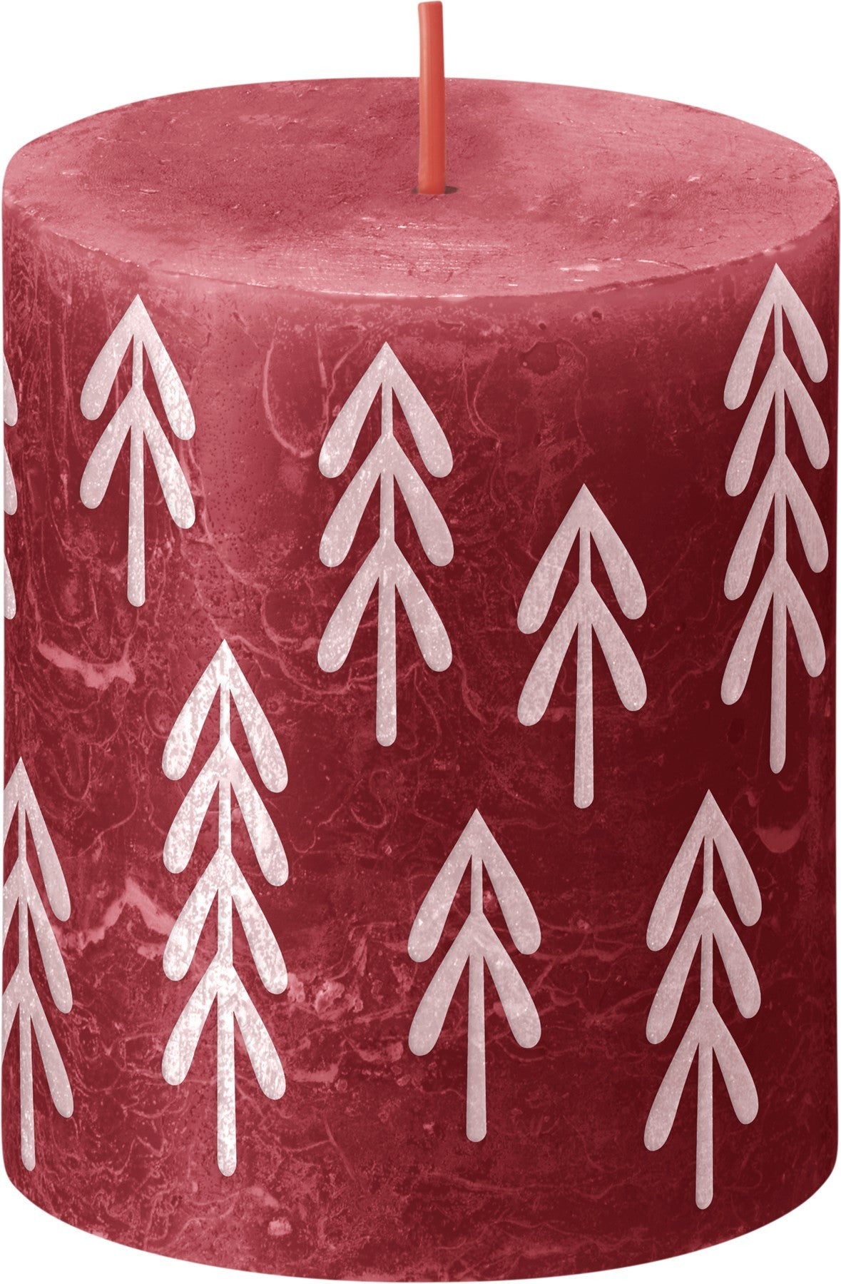 View Bolsius Rustic Delicate Red Silhouette Pillar Candle with Tree 80mm x 68mm information