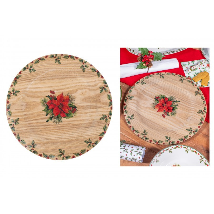 View Christmas Holly Charger Plate information