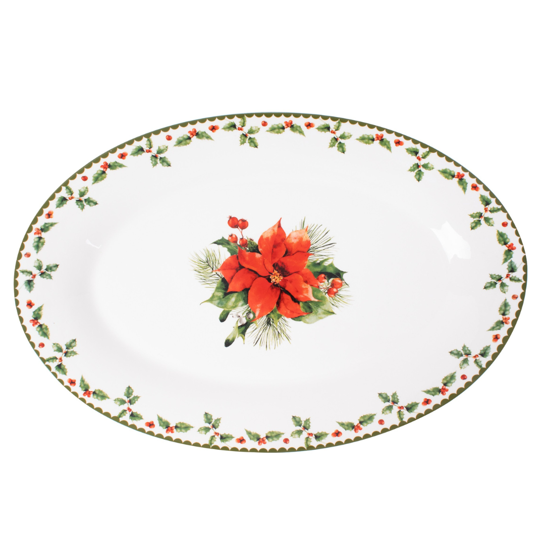View Christmas Holly China Serving Plate information