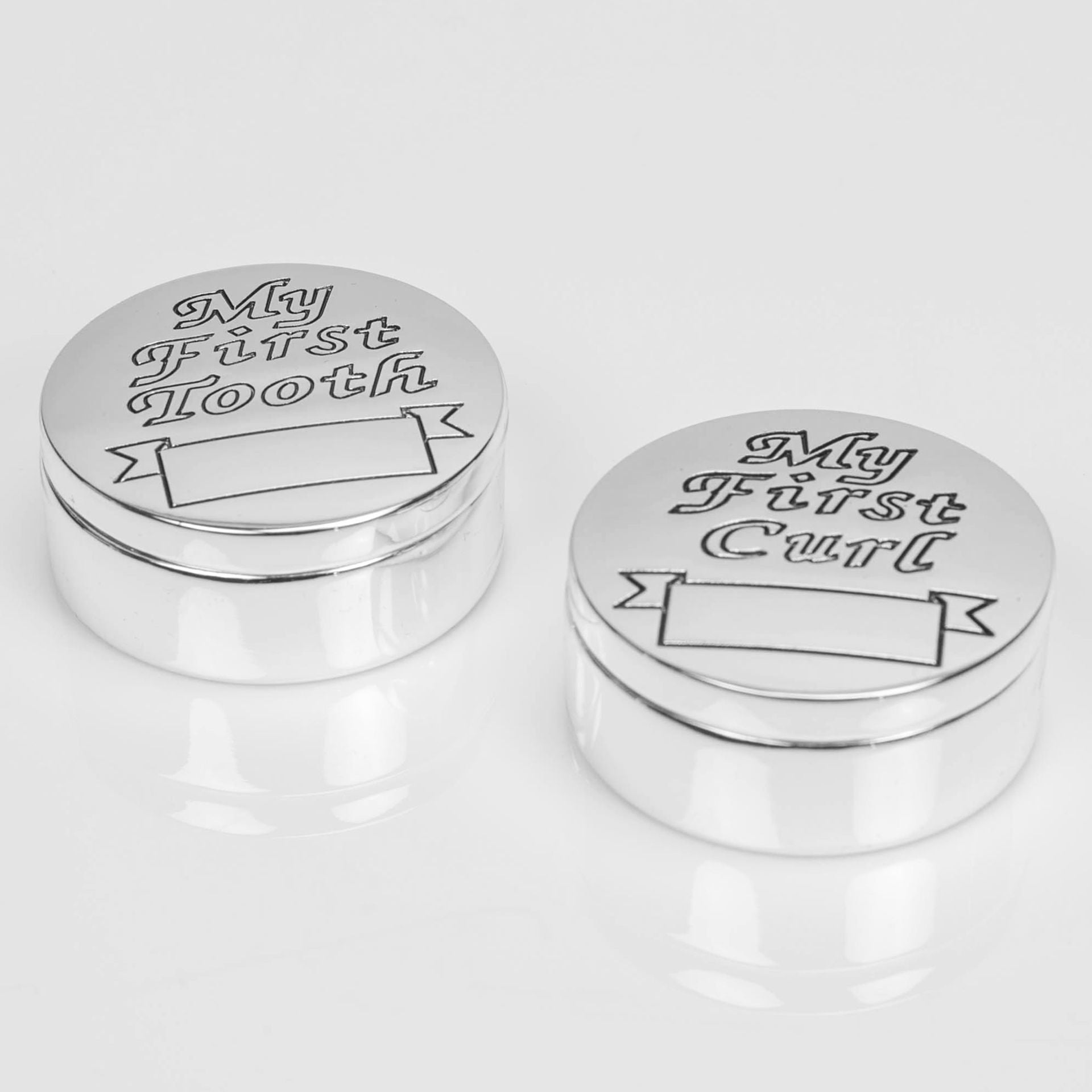 View Silverplated First Tooth First Curl Boxes by Juliana information