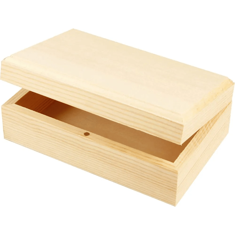 View Pine Wooden Box with Lid 14x9x5cm information