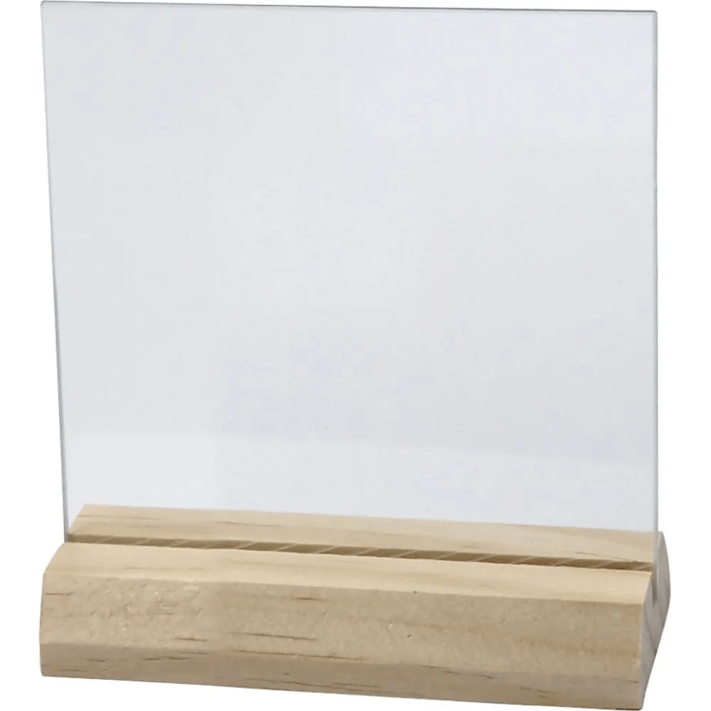 View Glass Pane with Wooden Holder 75cm information