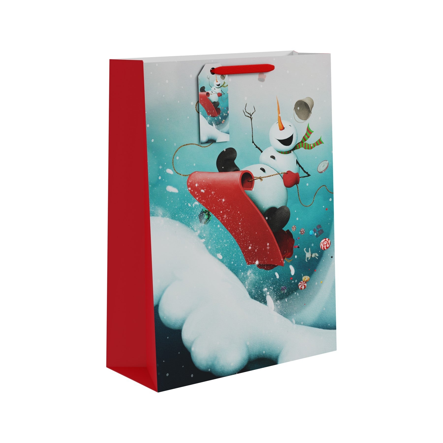 View Sledging Snowman Gift Bag Extra Large information