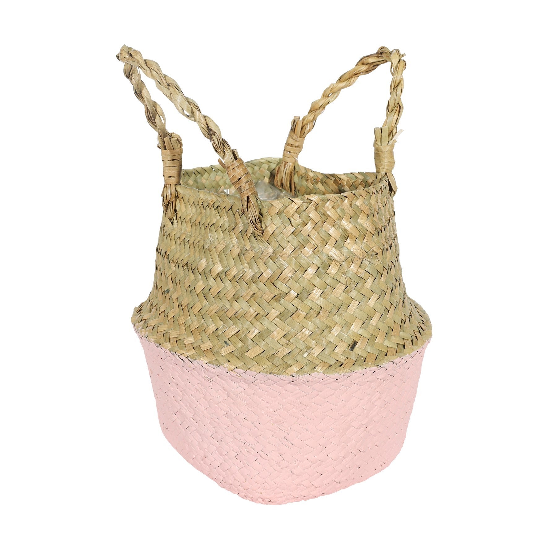 View Pink Natural Two Tone Basket 17cm information