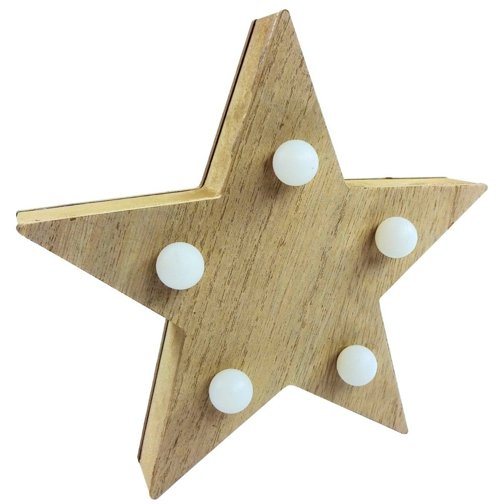 View LED Wooden Star 20x20x3cm information