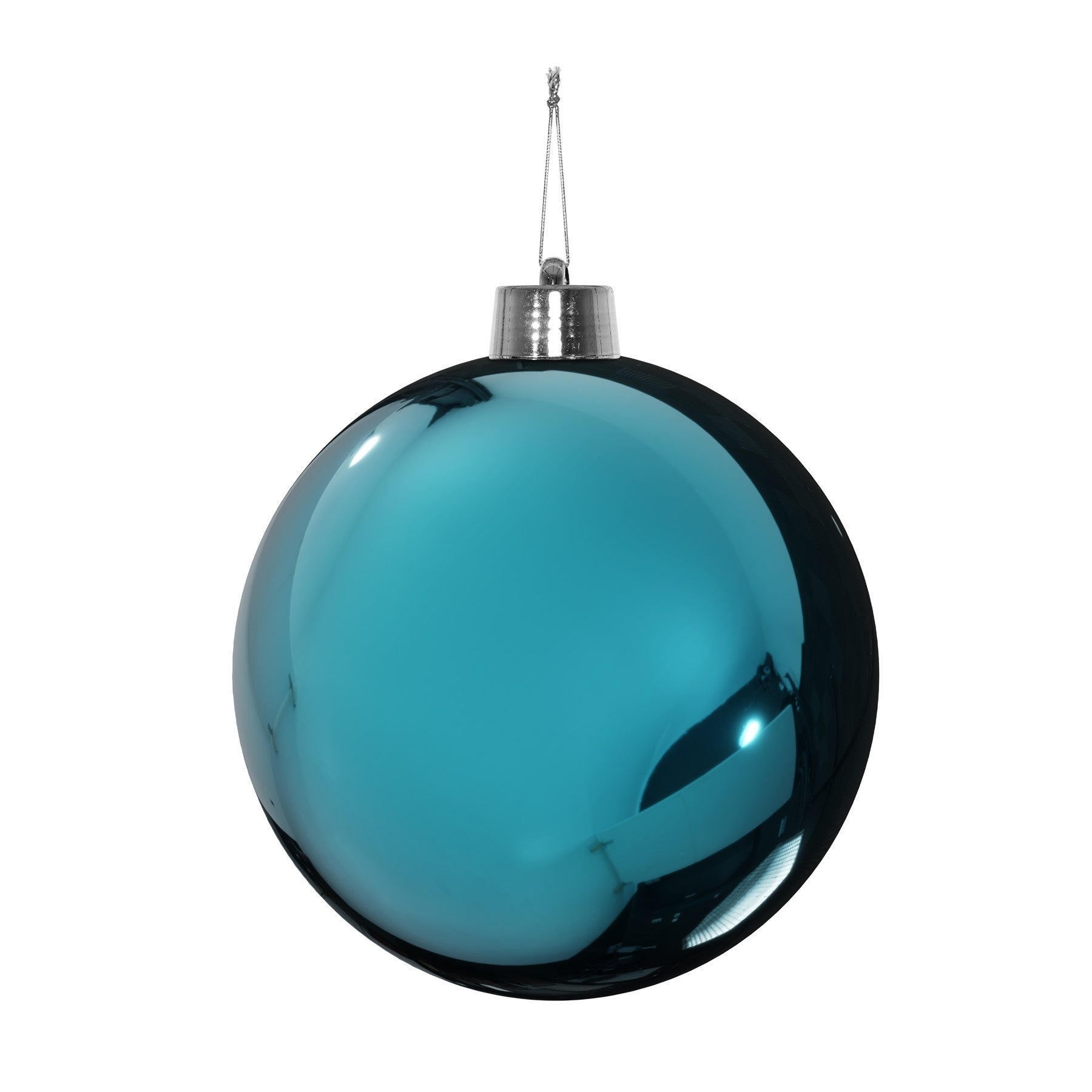 View Turquoise Shiny Shatterproof Bauble 25cm information