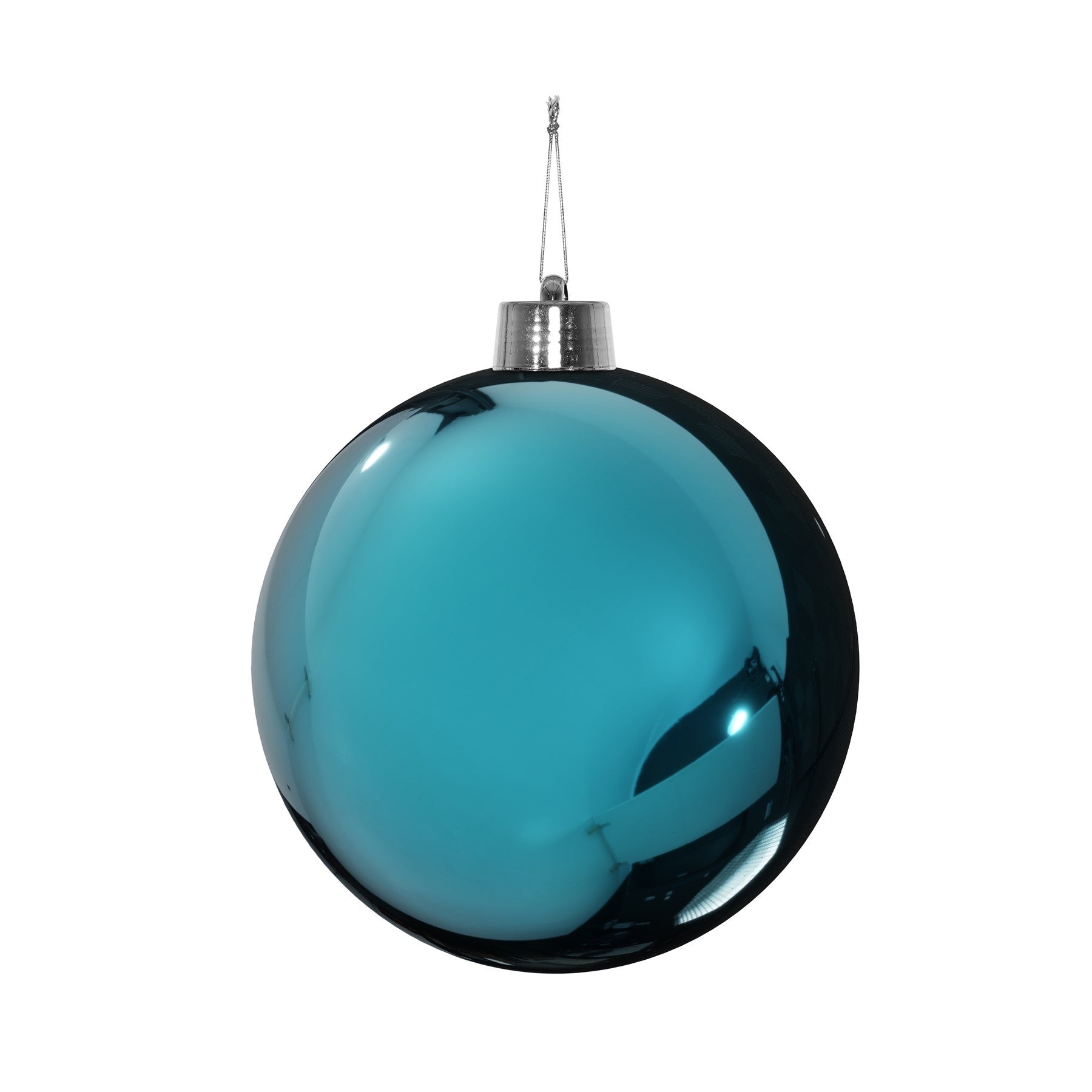 View Turquoise Shiny Shatterproof Bauble 20cm information