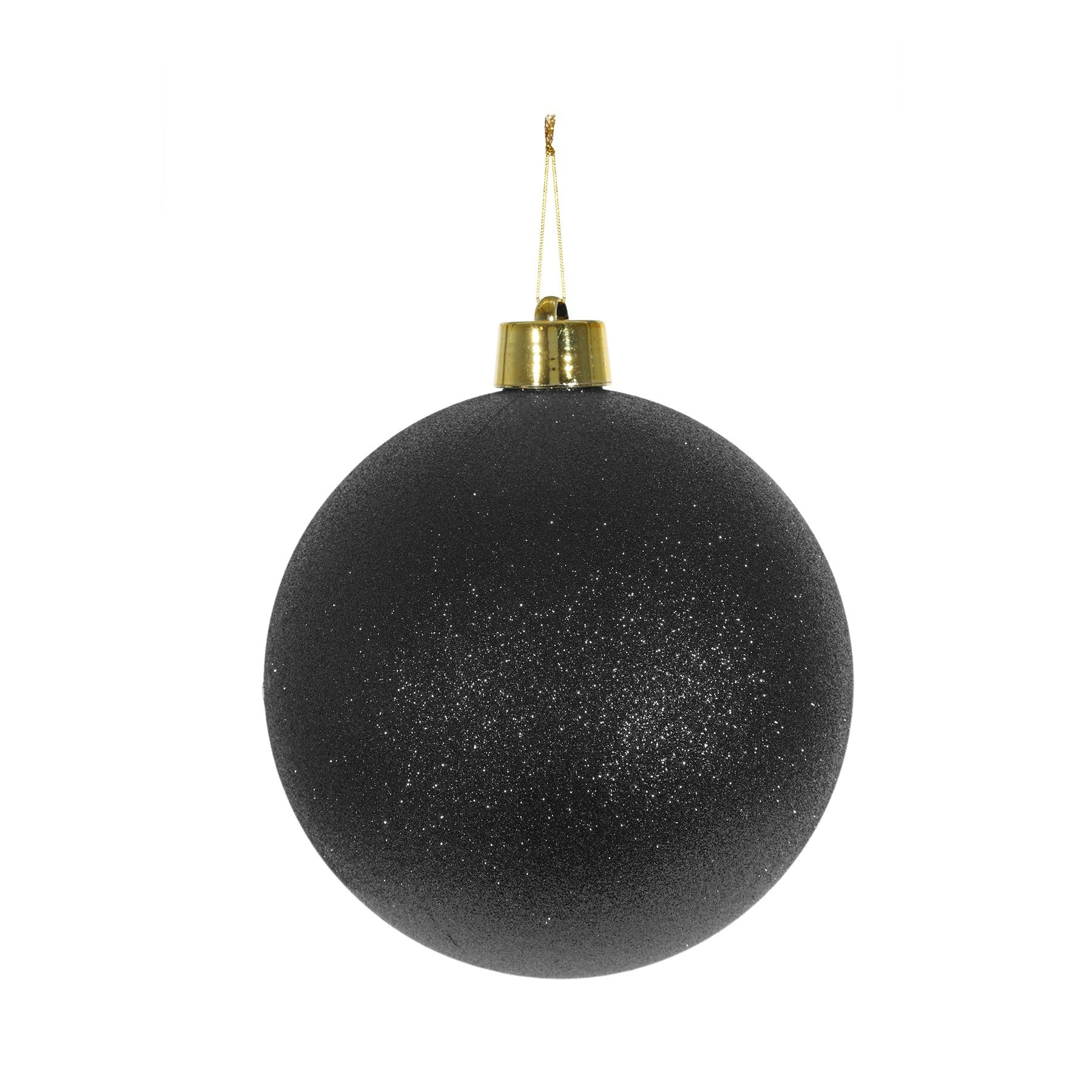 View Black Glitter Shatterproof Bauble 20cm information