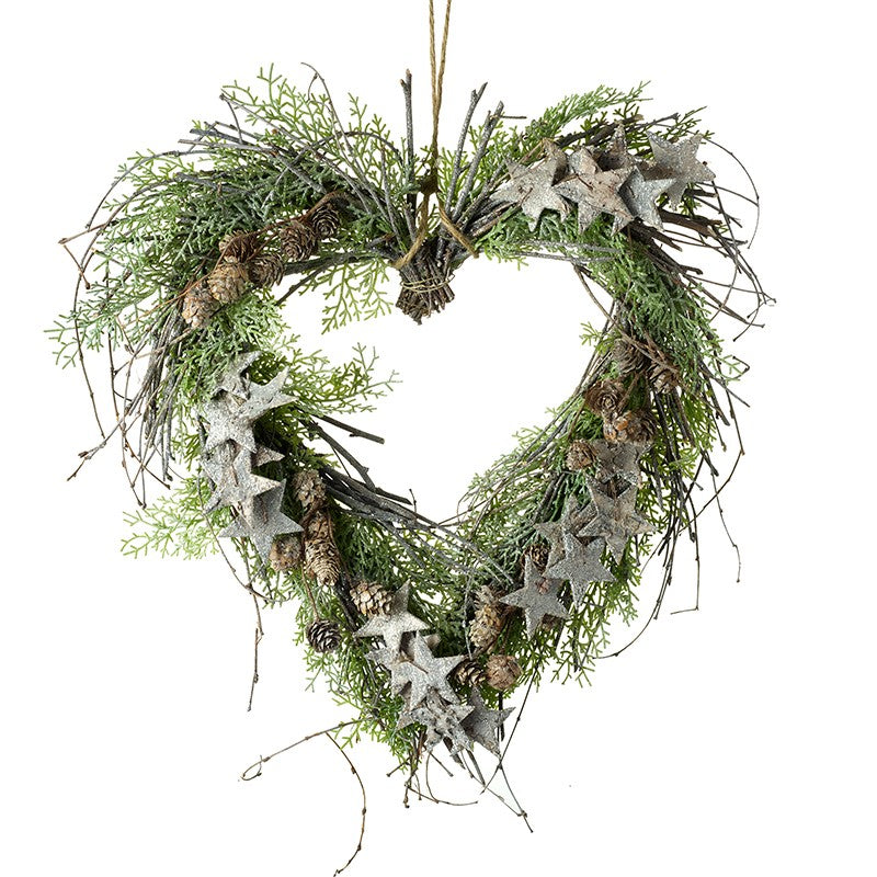 View Heart Wreath With Silver Stars information