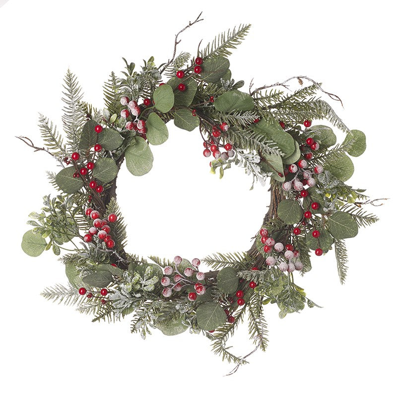 View Red Berry Eucalyptus Wreath information