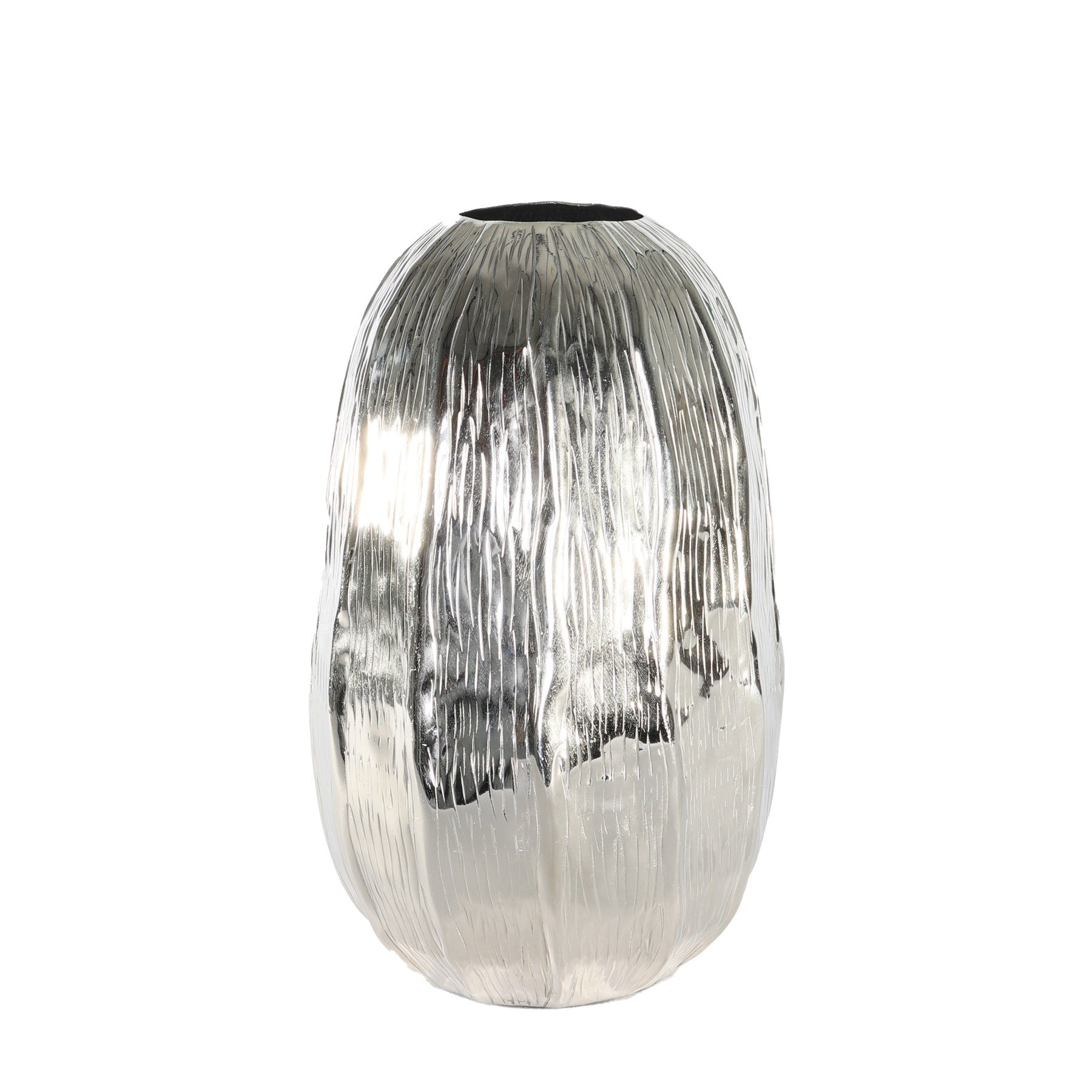 View Silver Eros Egg Vase H34 x Dia22cm information