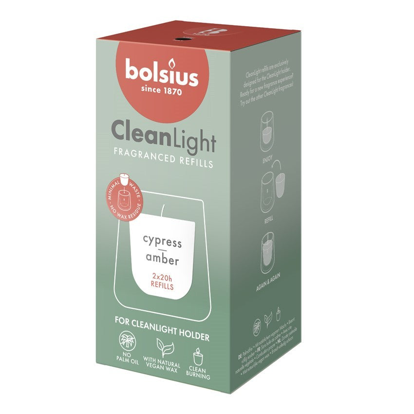 View Bolsius Clean Light Refill Cypress and Amber 2 Pack information