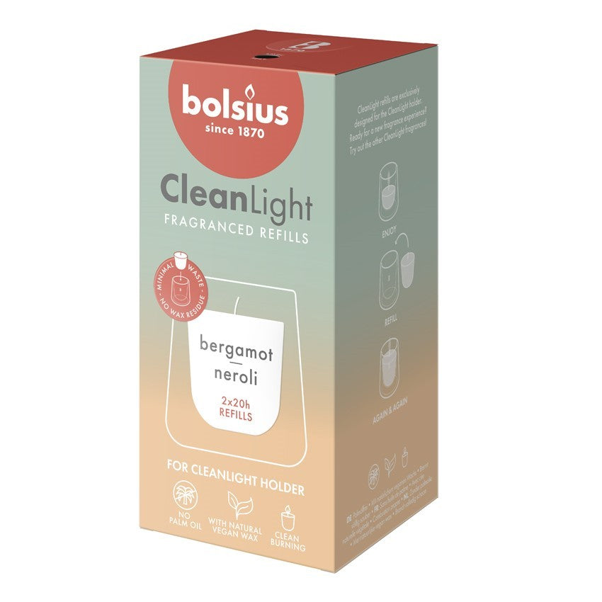 View Bolsius Clean Light Refill Bergamot and Neroli 2 Pack information