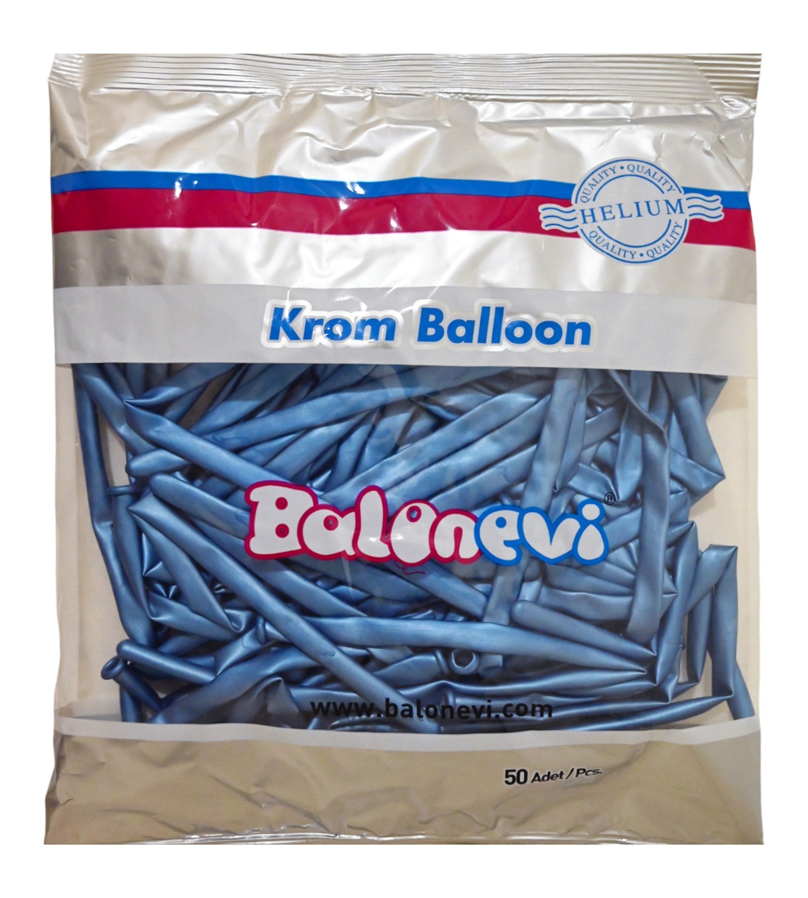 View Blue Chrome Modelling Balloon Pack of 50 information