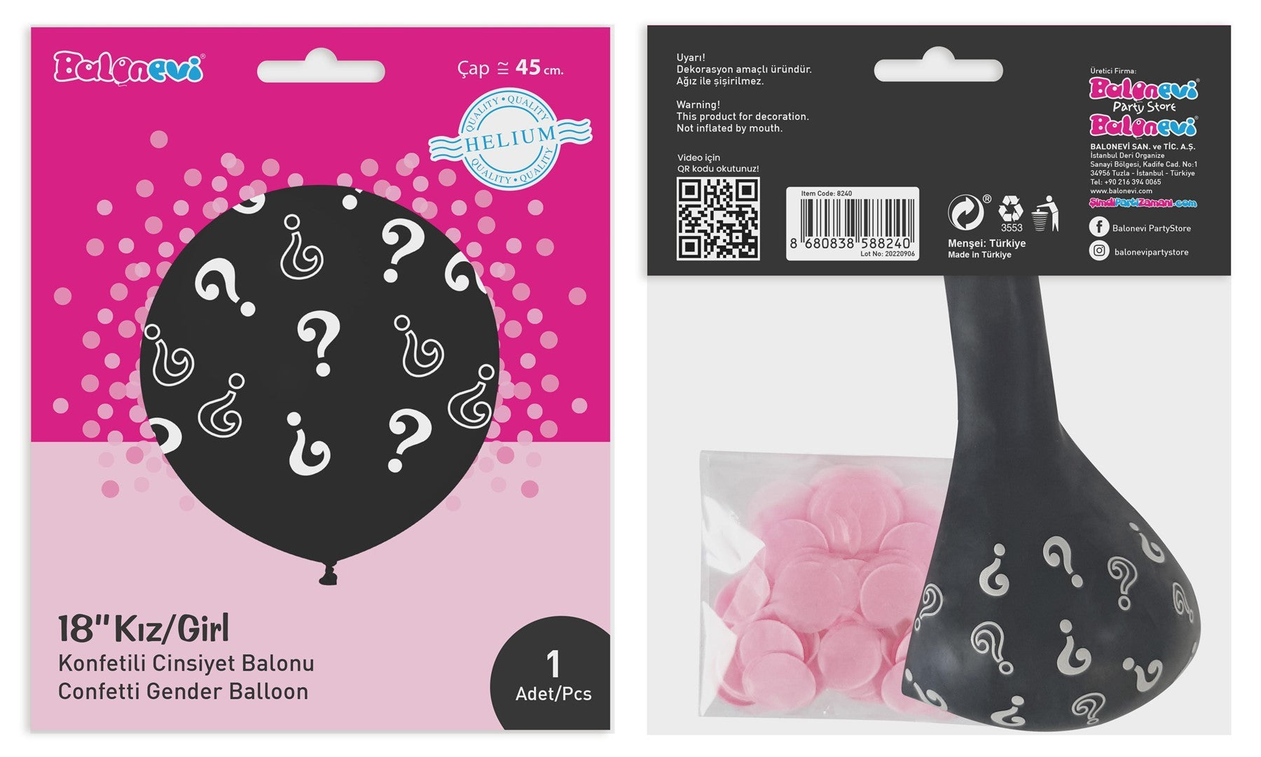 View Question Mark Gender Reveal Balloon Girl information