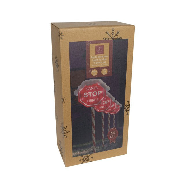 View Light Up Santa Stop Here Signs 58cm information