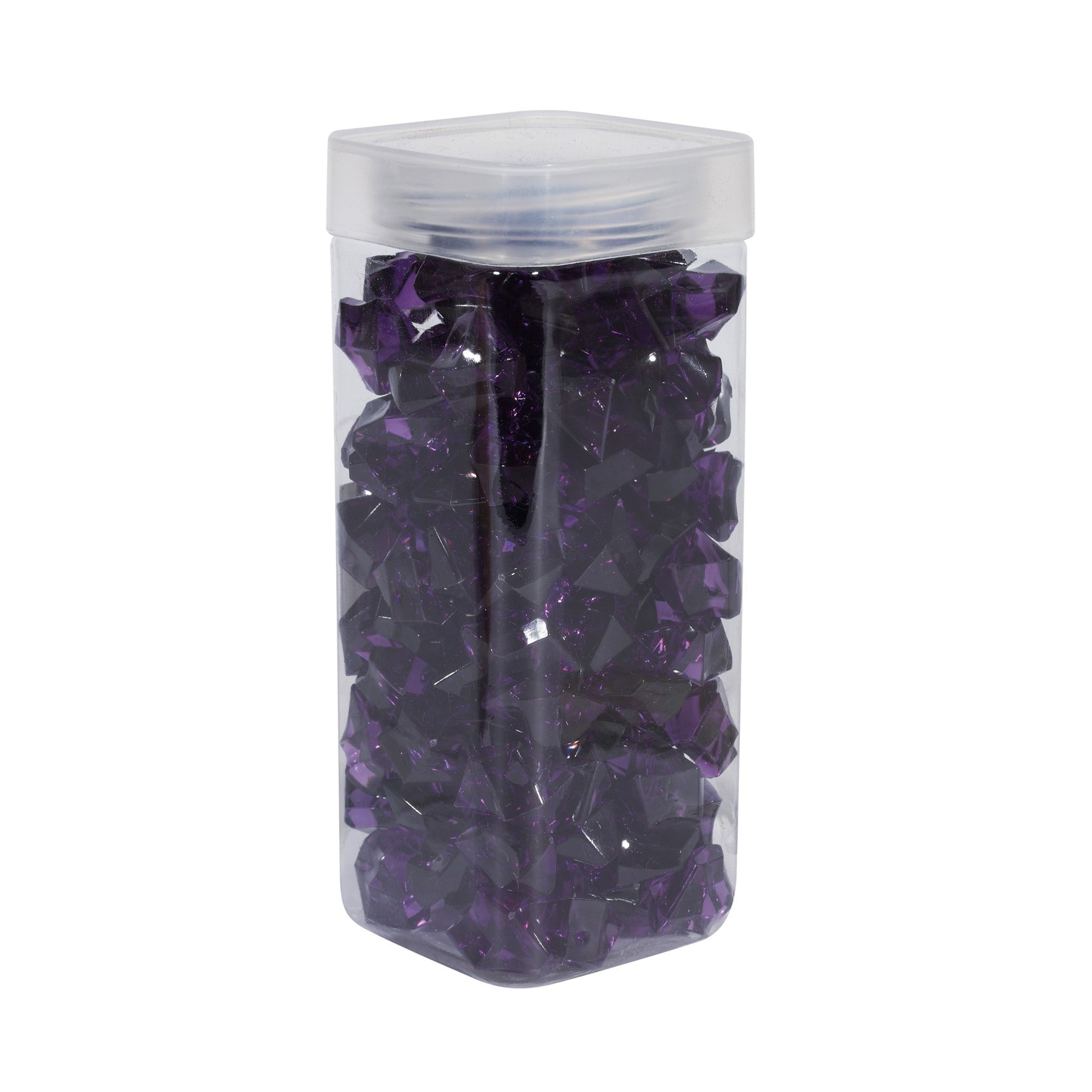 View Large Purple Acrylic Stones in Square Jar 300gr information