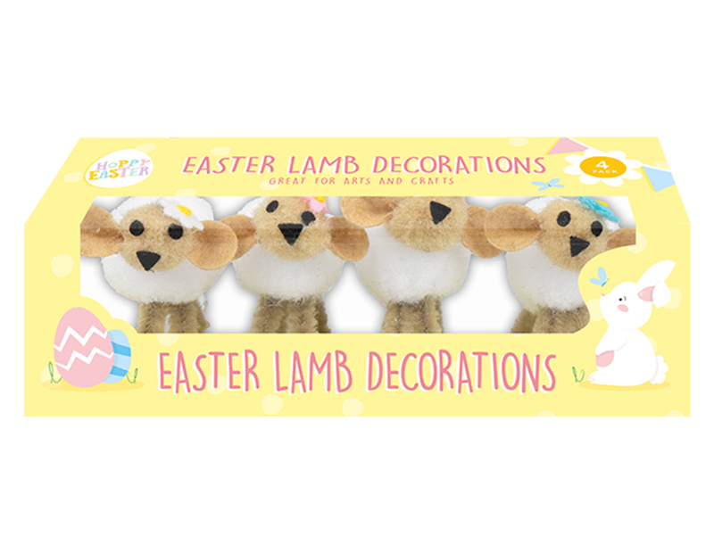 View Easter Lamb Decorations 4 Pack information