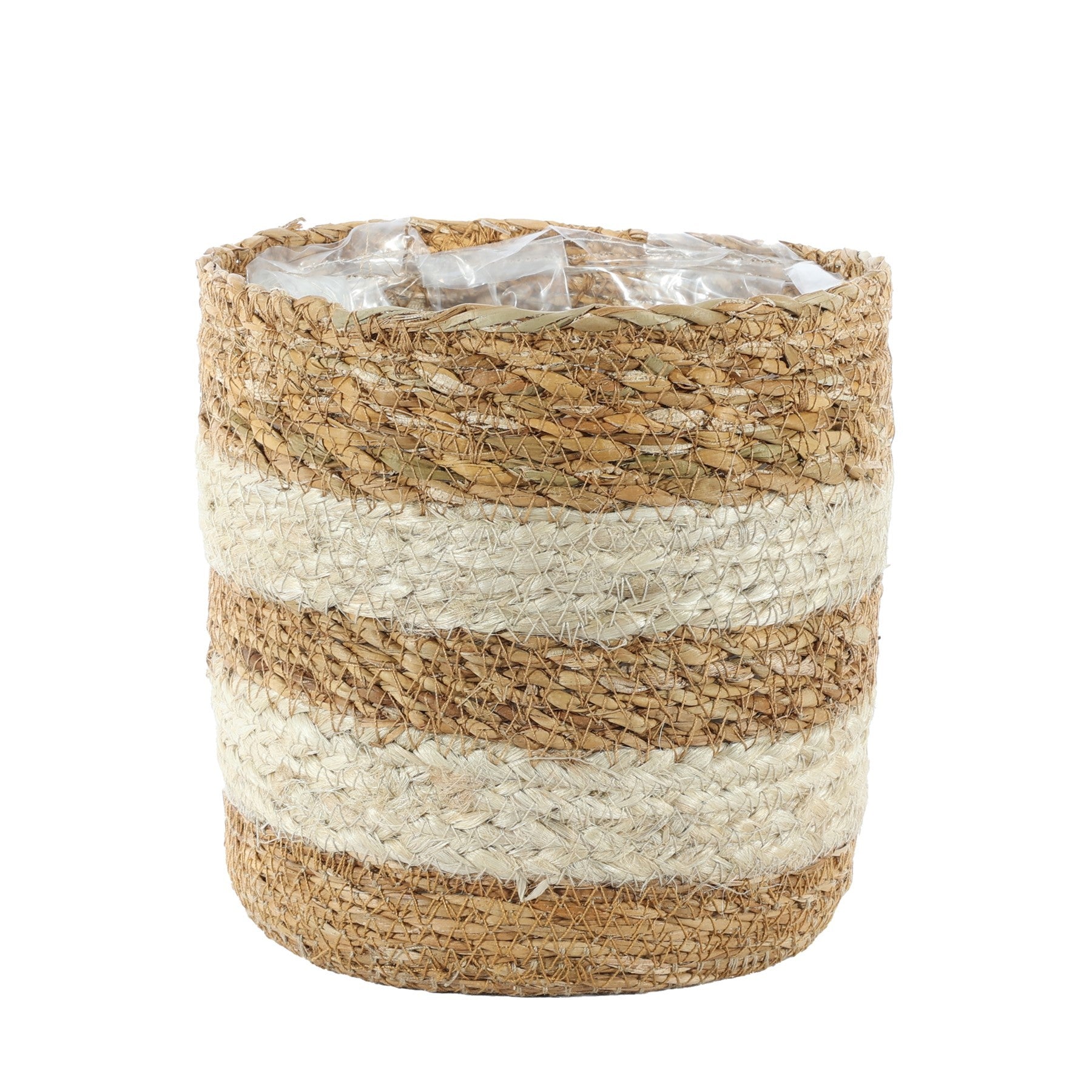 View Natural Seagrass Braided Jute Basket 16cm x 16cm information