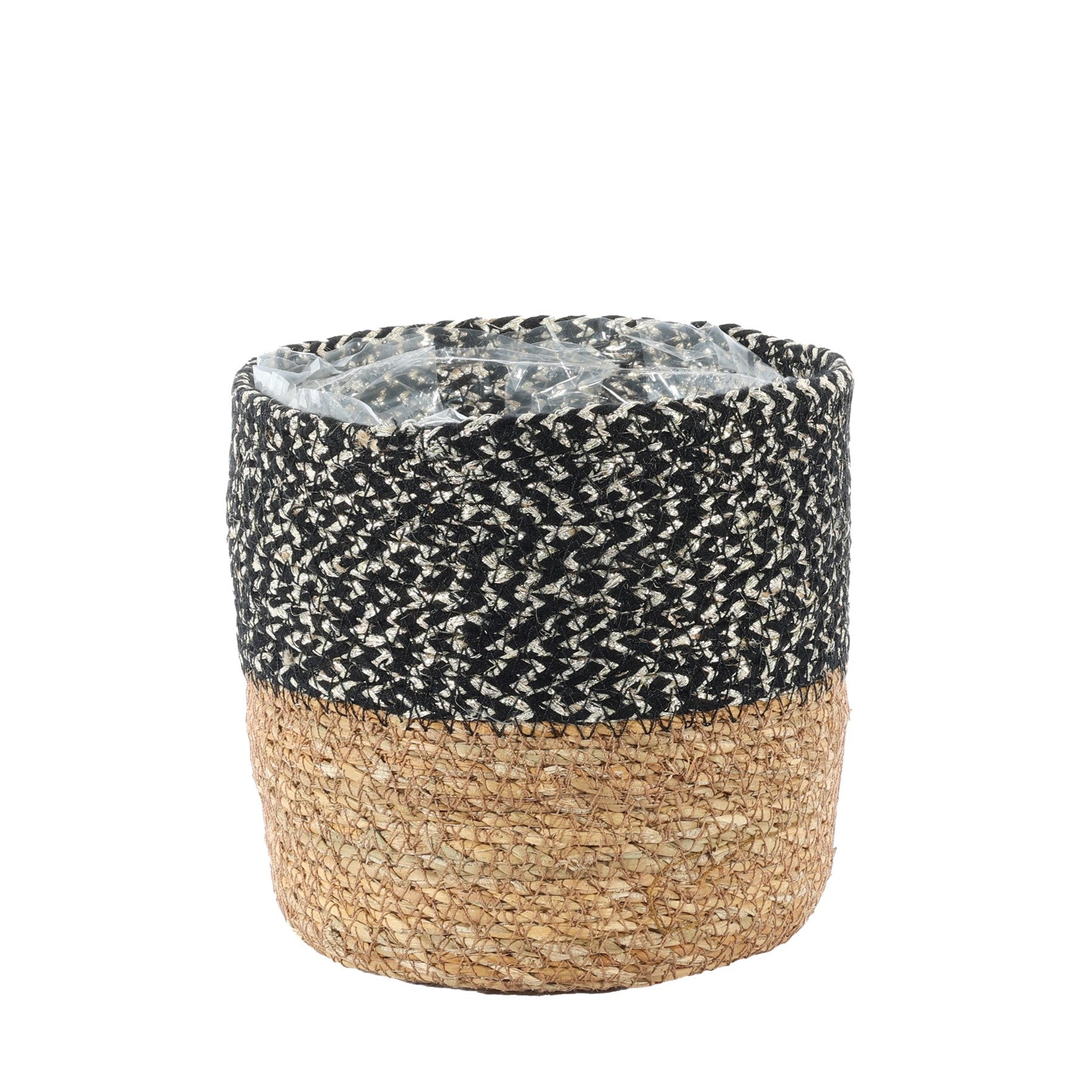 View Natural Black Seagrass Basket 14cm x 15cm information