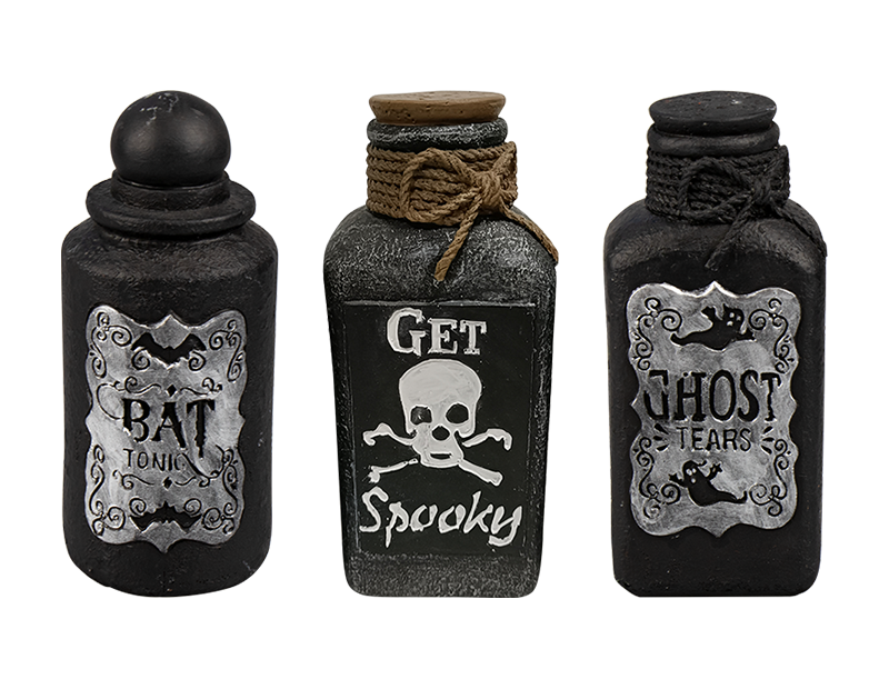 View Halloween Cement Potion Bottle Decoration 15cm Assorted information