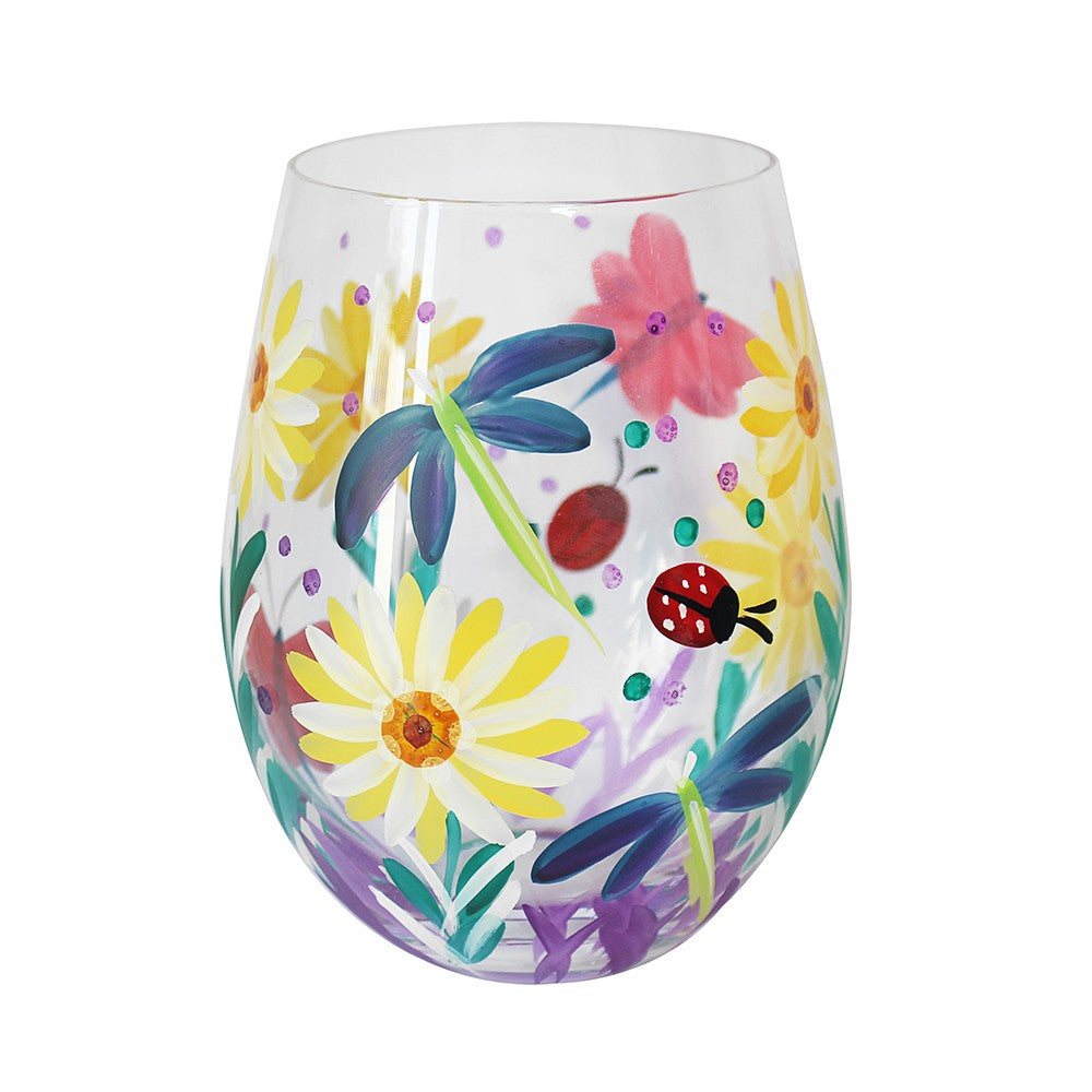 View Cottage Garden Stemless Hand Painted Glass information