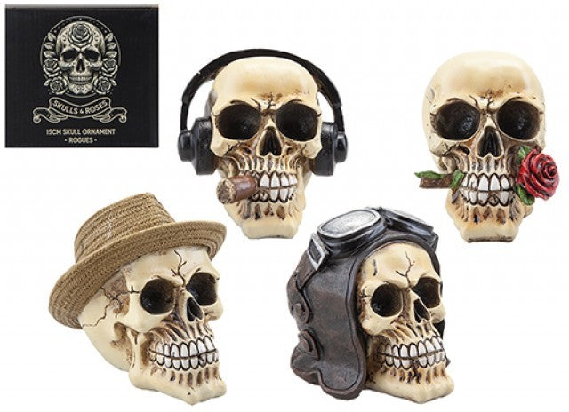 View Rogue Skull Decorations 15cm Assorted information