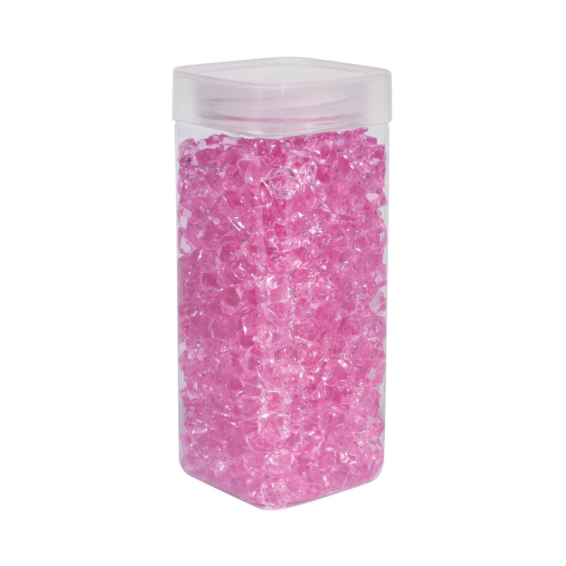 View Small Pink Acrylic Stones in Square Jar 320gr information