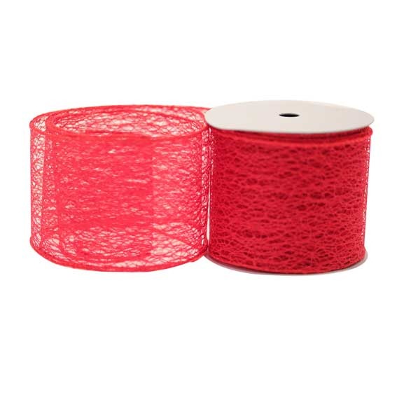 View Red Web Luxury Ribbon 63mm information